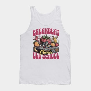 BREAKBEAT  - Cat Dj Fruit Platter (Strawberry) Tank Top